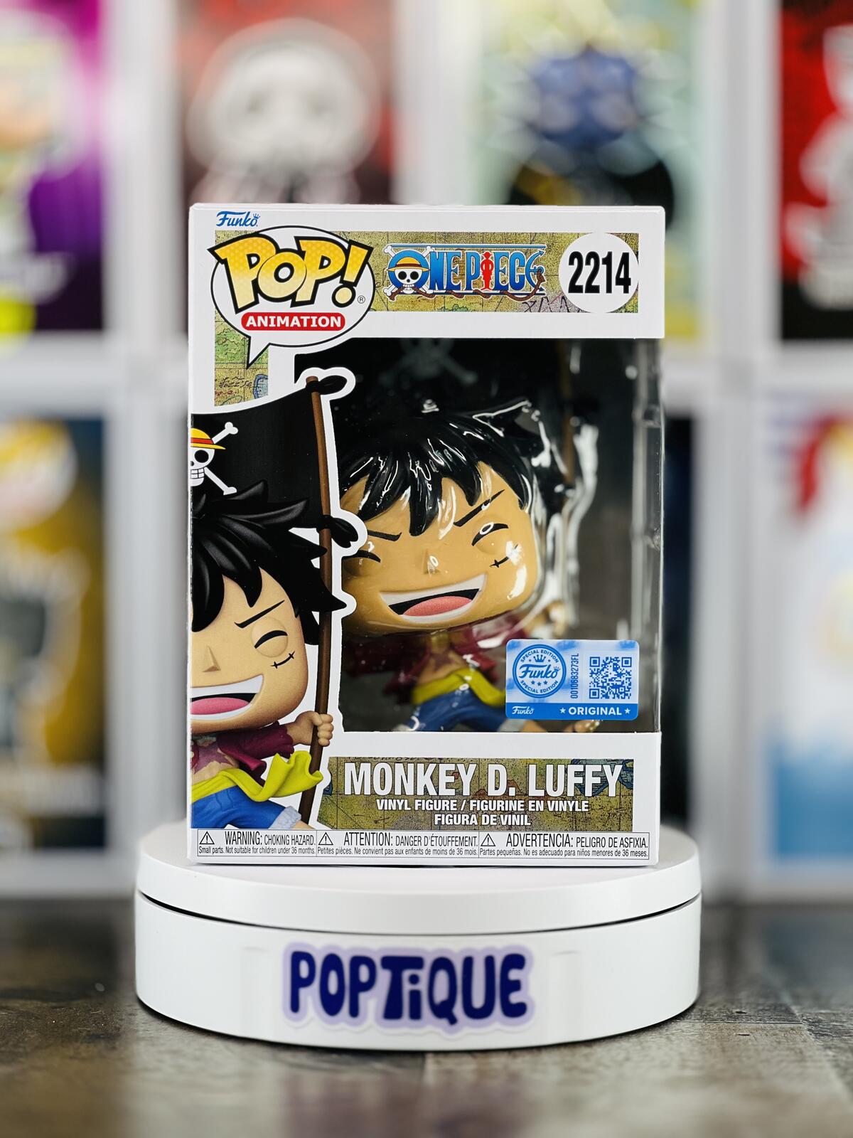 One Piece Monkey D. Luffy with Flag Funko Pop! #2214 - EE Excl